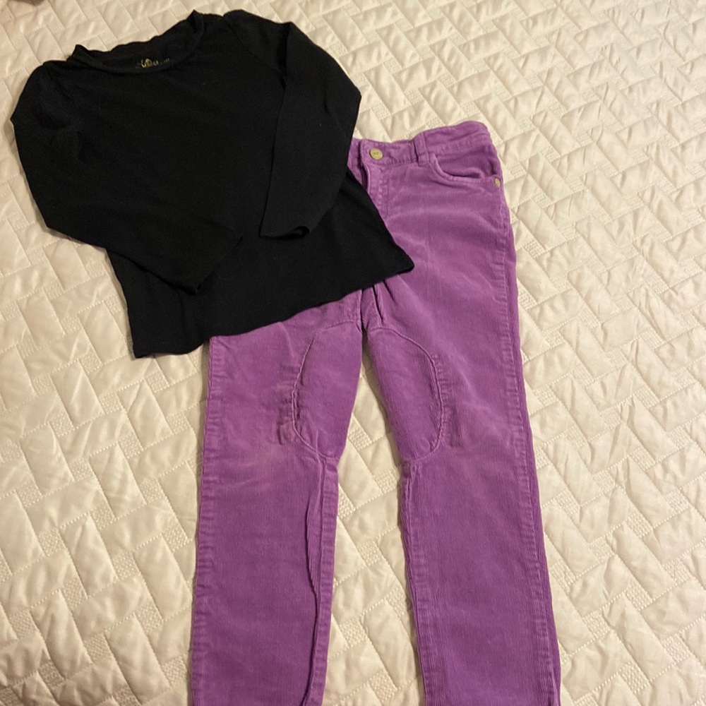 EUC Corduroy Equestrian Pants with Shirt